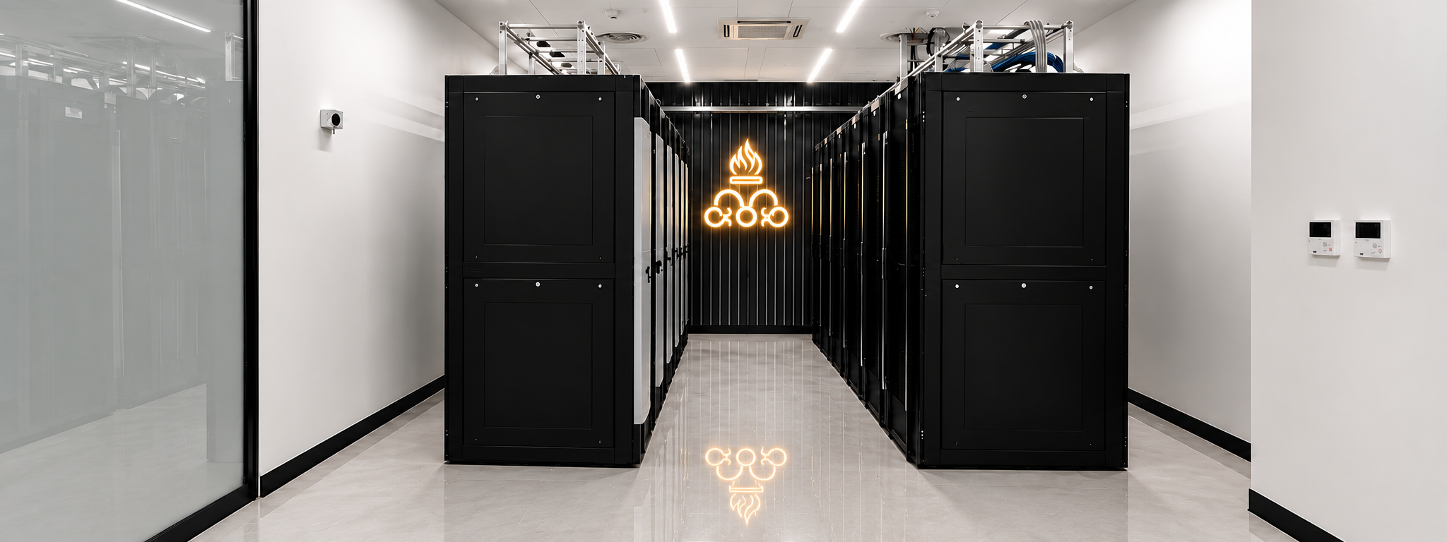 Gas-based server room fire suppression system banner